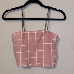 Pink cropped tank top
